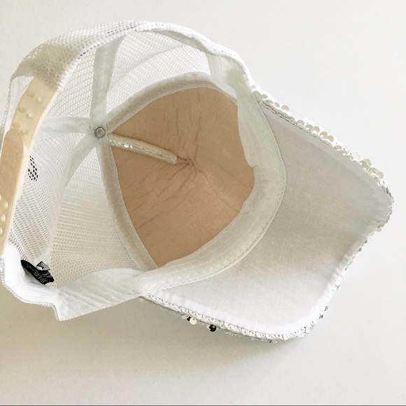 METALLIC SEQUINS BASEBALL CAP - WHITE SILVER - Picture 4 of 6